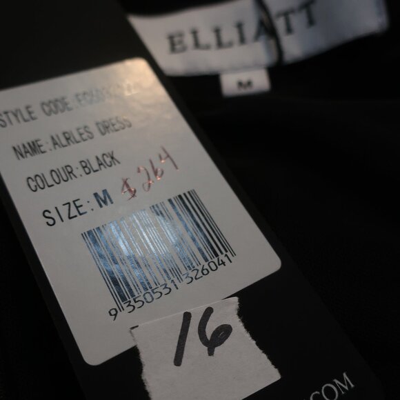 NWT Womens Elliatt Black Square Neck Alrles Mini Dress M - Picture 12 of 12